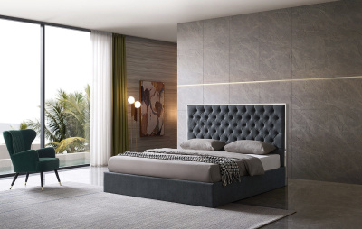 Кровать LBD1704 серая с ящиком для белья фото Кровать LBD1704 серая с ящиком для белья. Фото