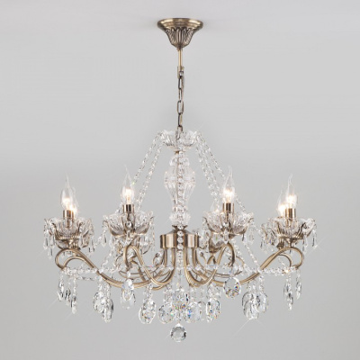 Потолочная люстра Eurosvet Teodore 10103/8 античная бронза/прозрачный хрусталь Strotskis. Фото