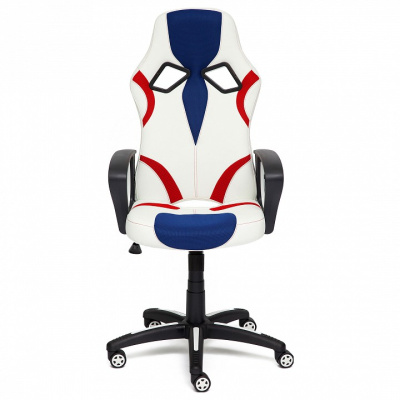 Кресло RUNNER кож/зам/ткань, белый/синий/красный, 36-01/10/08. Фото