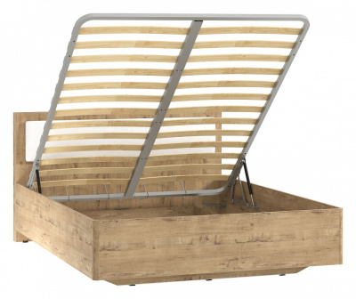 Кровать Virginia НМ 011.54, к/з Бум айс, Дуб Бунратти фото Кровать Virginia НМ 011.54, к/з Бум айс, Дуб Бунратти. Фото