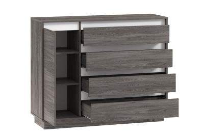 Комод Virginia НМ 011.01, Белый Скандинавский/Ясень Анкор темный. Фото №2