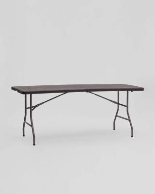 Стол складной чемодан пластиковый Кейт 180 коричневый. Фото №5